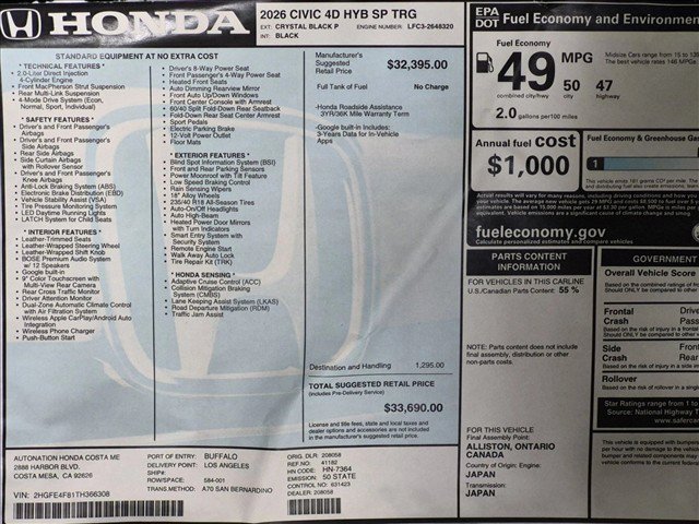 New 2026 Honda Civic Sport Touring image 17