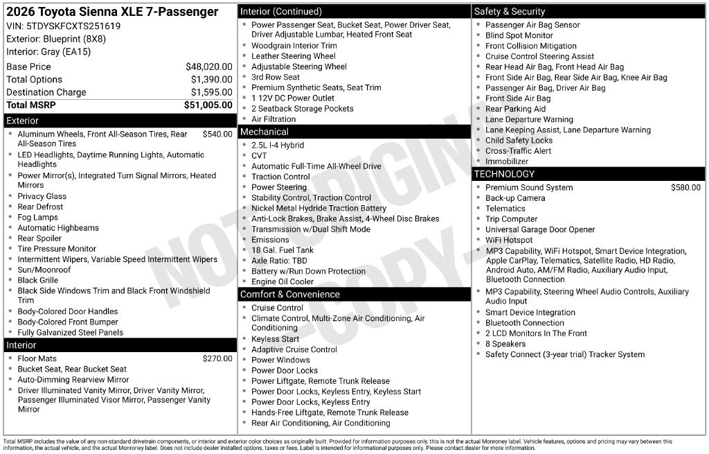 Used 2026 Toyota Sienna XLE AWD/4WD image 35