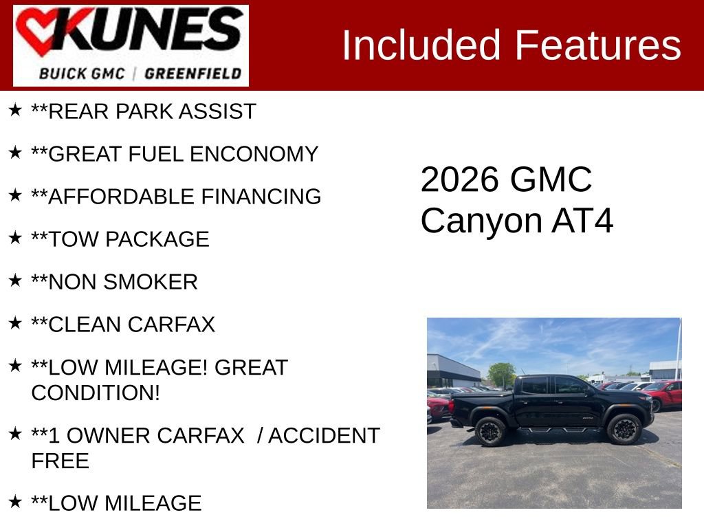 Used 2026 GMC Canyon AT4 w/ Technology Plus Package AWD/4WD image 3