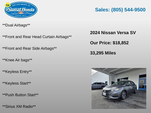 Used 2024 Nissan Versa SV w/ Trunk Package FWD image 6