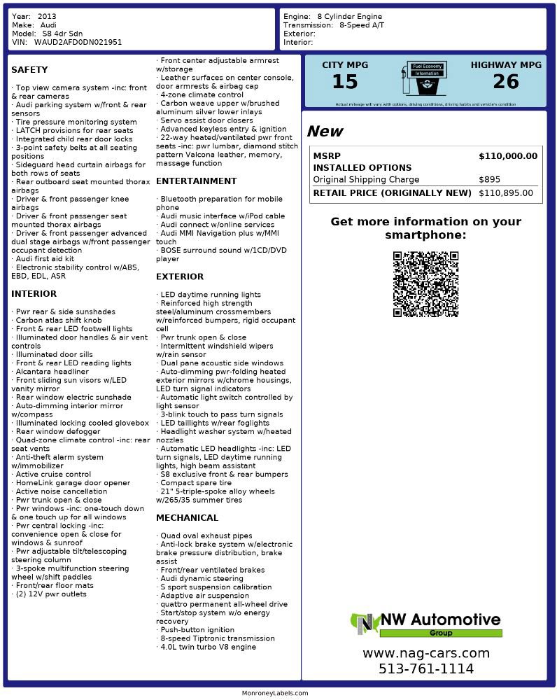 Used 2013 Audi S8 image 2