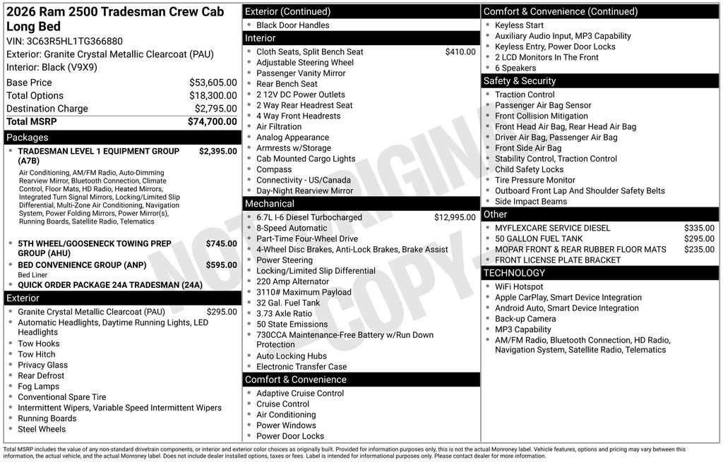 New 2026 RAM 2500 Tradesman AWD/4WD image 6