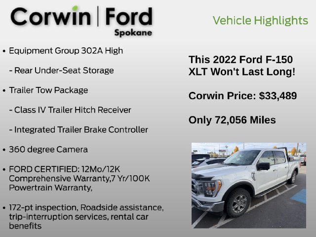 Used 2022 Ford F150 XLT w/ Equipment Group 302A High AWD/4WD image 11