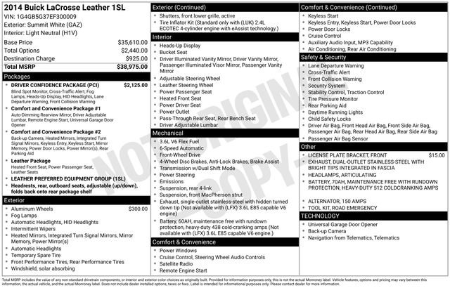 Used 2014 Buick LaCrosse Leather w/ Driver Confidence Package image 26