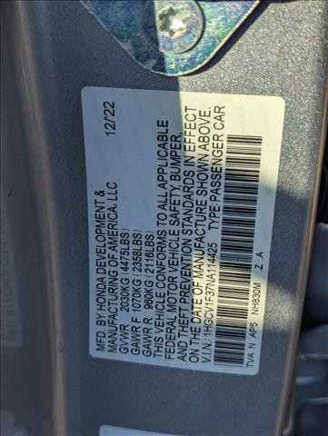 Certified 2022 Honda Accord Sport image 23