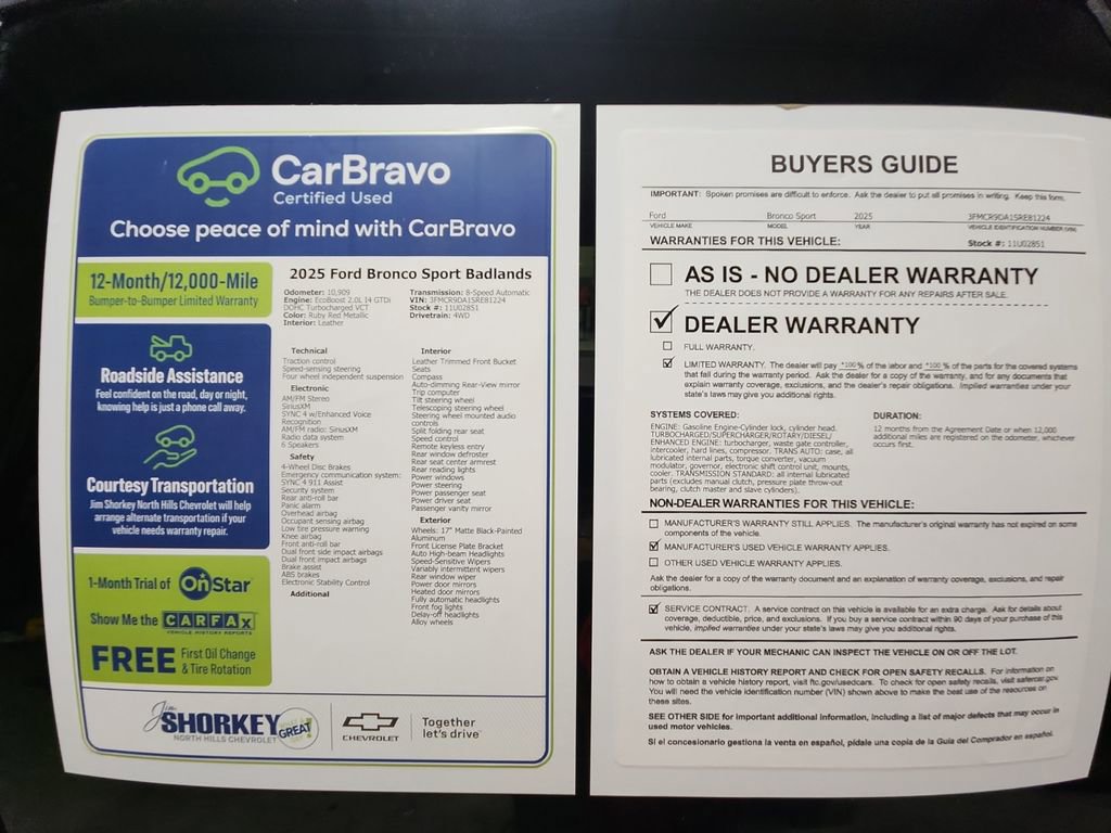 Used 2025 Ford Bronco Sport Badlands AWD/4WD image 31