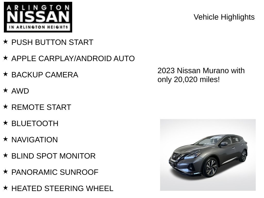 Certified 2023 Nissan Murano SL w/ SL Moonroof Package AWD/4WD image 8