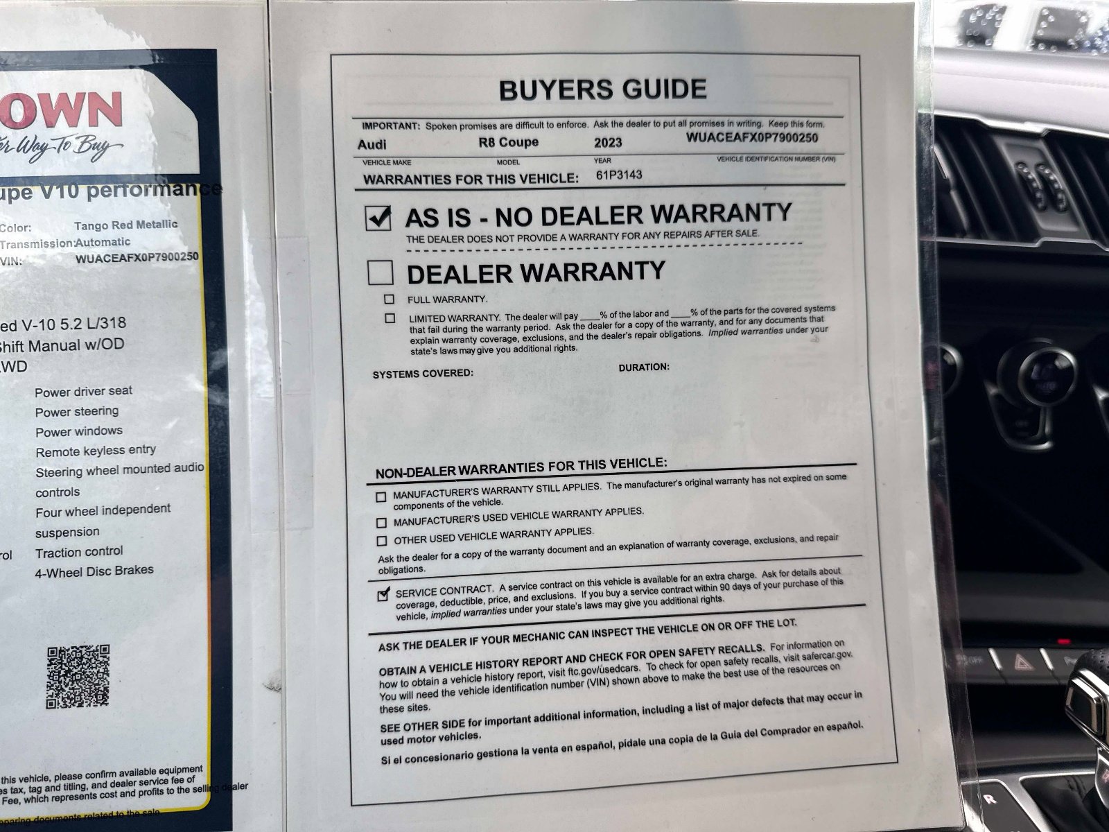 Used 2023 Audi R8 V10 performance image 31