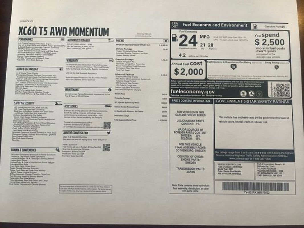Used 2021 Volvo XC60 T5 Momentum w/ Protection Package AWD/4WD image 32