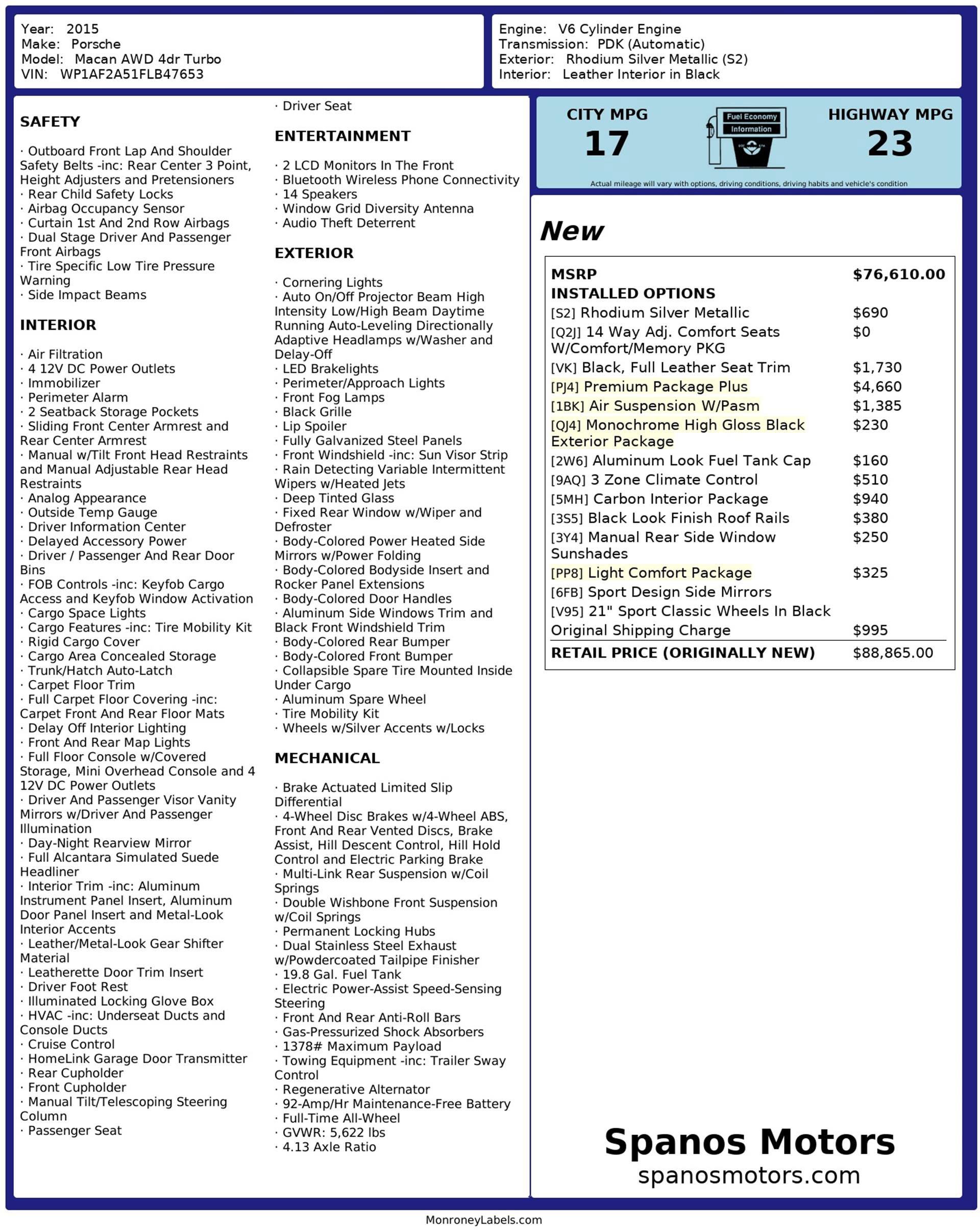 Used 2015 Porsche Macan Turbo AWD/4WD image 3