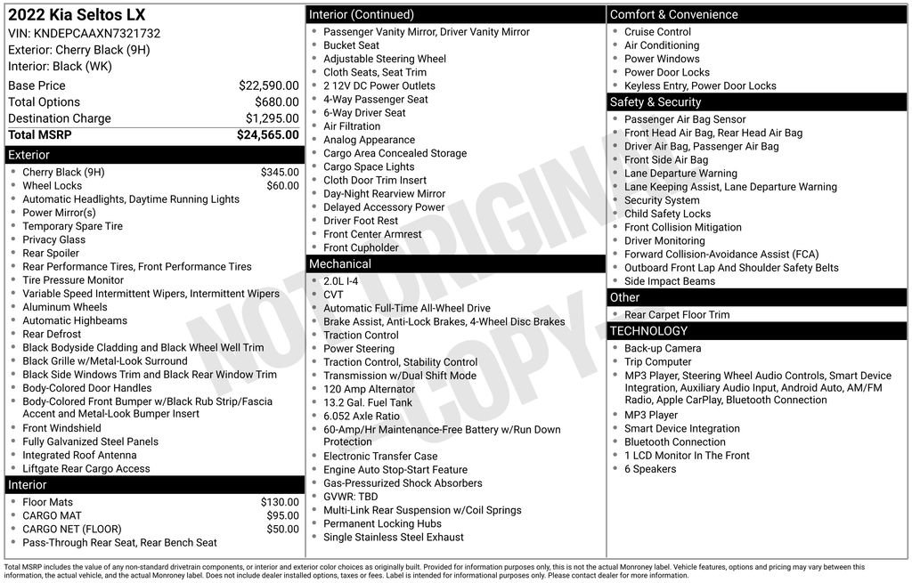 Certified 2022 Kia Seltos LX AWD/4WD image 34