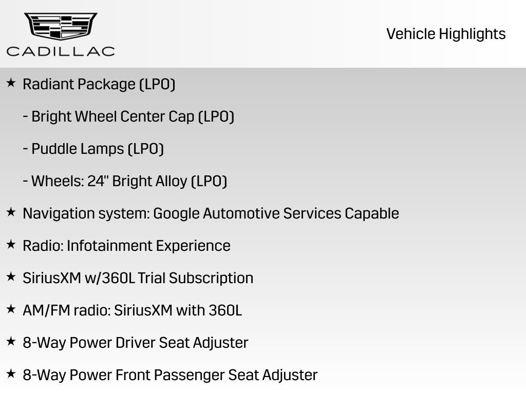 New 2025 Cadillac Escalade IQ Luxury 1 w/ LPO, Radiant Package image 11