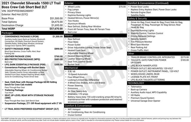 Used 2021 Chevrolet Silverado 1500 LT Trail Boss w/ Convenience Package II image 26