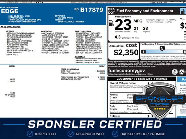 Certified 2024 Ford Edge SEL w/ Convenience Package AWD/4WD image 1