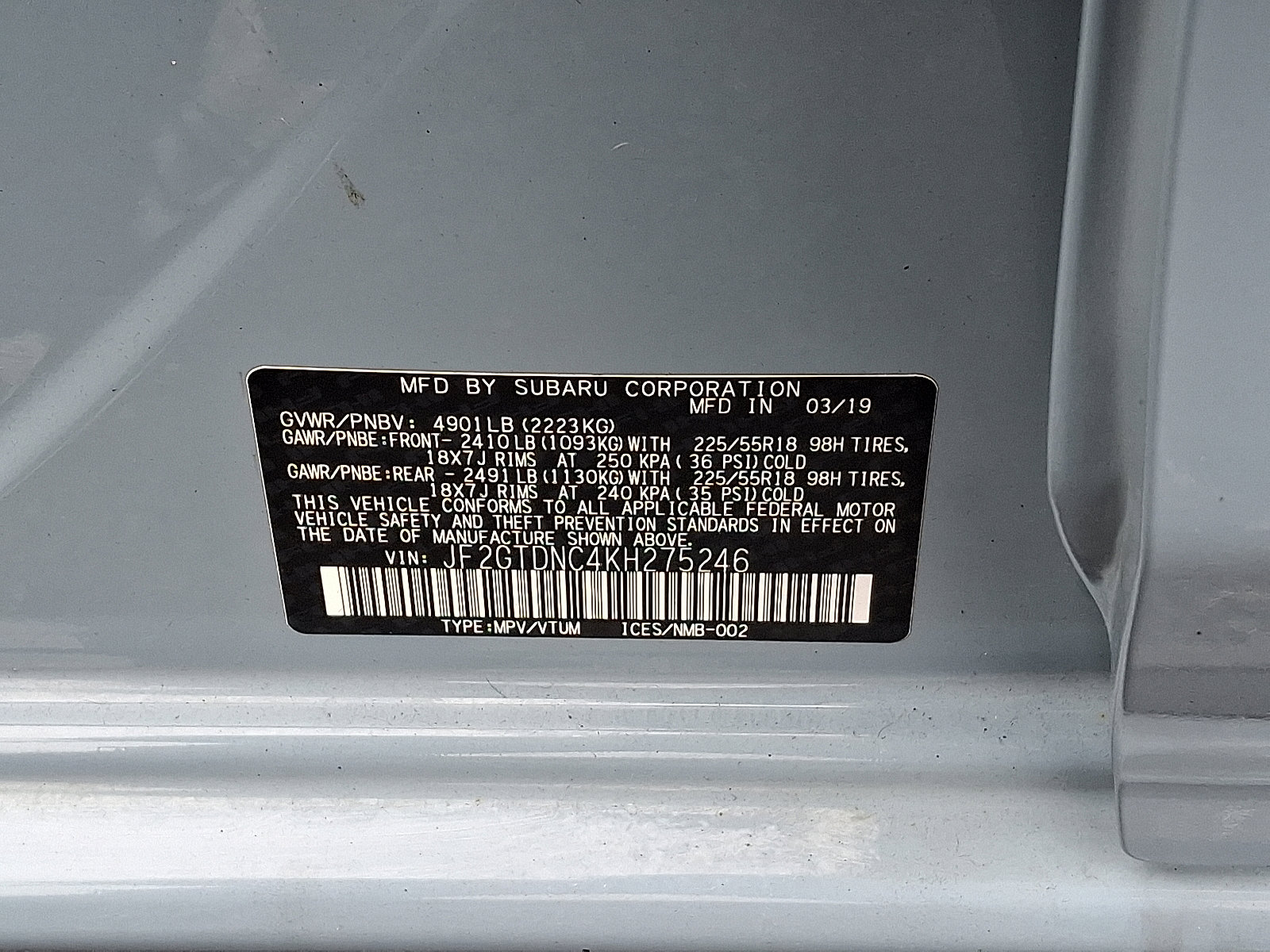 Used 2019 Subaru Crosstrek Hybrid w/ Moonroof Package w/Navigation image 47