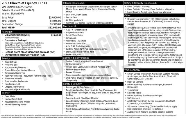 New 2027 Chevrolet Equinox LT w/ Midnight Edition FWD image 15