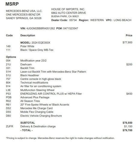 Certified 2024 Mercedes-Benz EQE 350+ SUV image 3