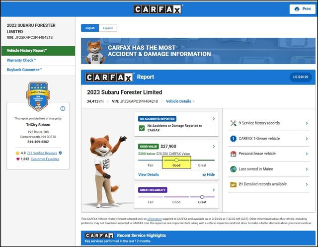 Used 2023 Subaru Forester Limited image 12