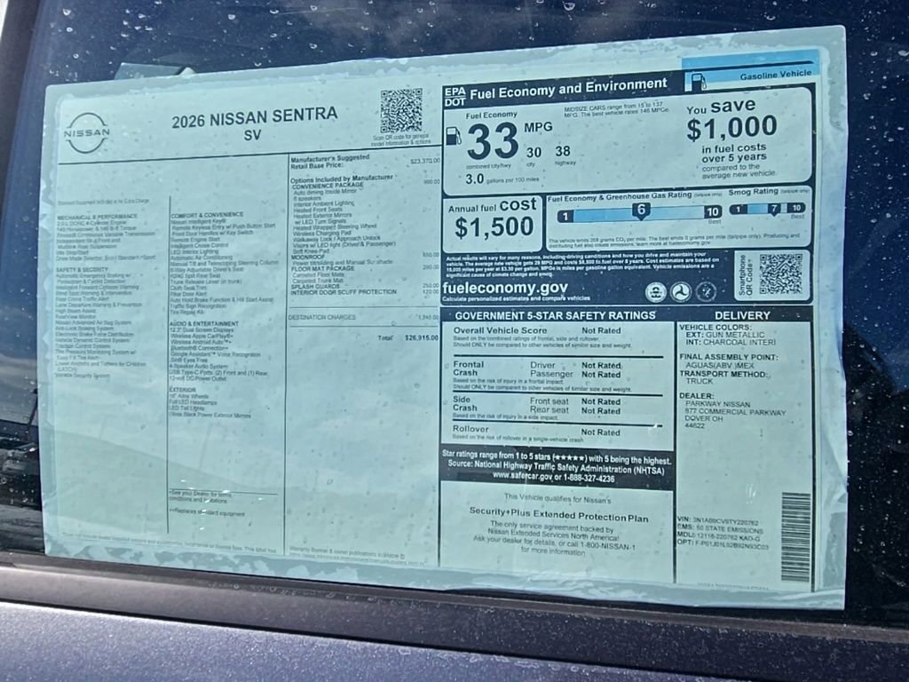 New 2026 Nissan Sentra SV w/ SV Convenience Package FWD image 34