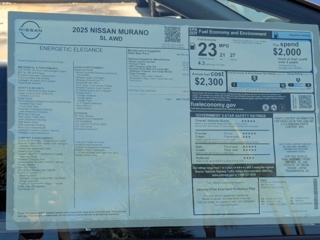New 2025 Nissan Murano SL w/ Cargo Package AWD/4WD image 17