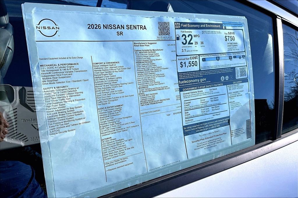 New 2026 Nissan Sentra SR w/ SR Premium Package FWD image 13