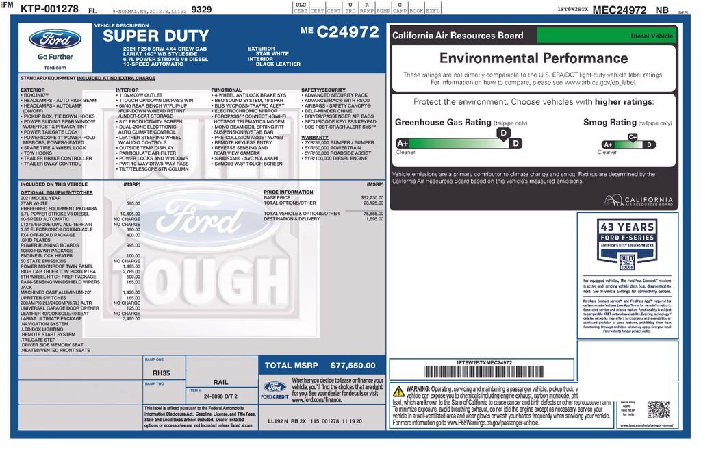 Used 2021 Ford F250 Lariat w/ Lariat Ultimate Package AWD/4WD image 9