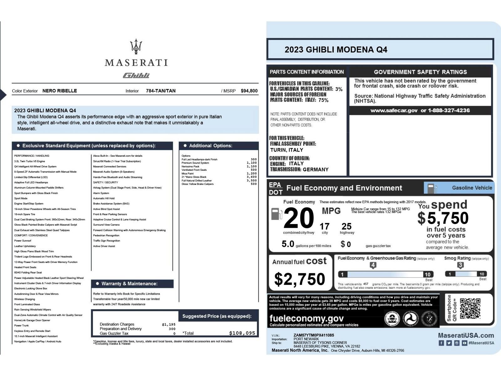 Used 2023 Maserati Ghibli Modena Q4 AWD/4WD image 6