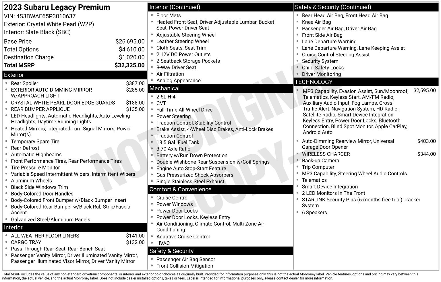 Certified 2023 Subaru Legacy Premium AWD/4WD image 35