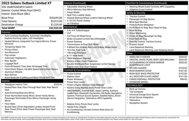 Used 2023 Subaru Outback Limited XT AWD/4WD image 5