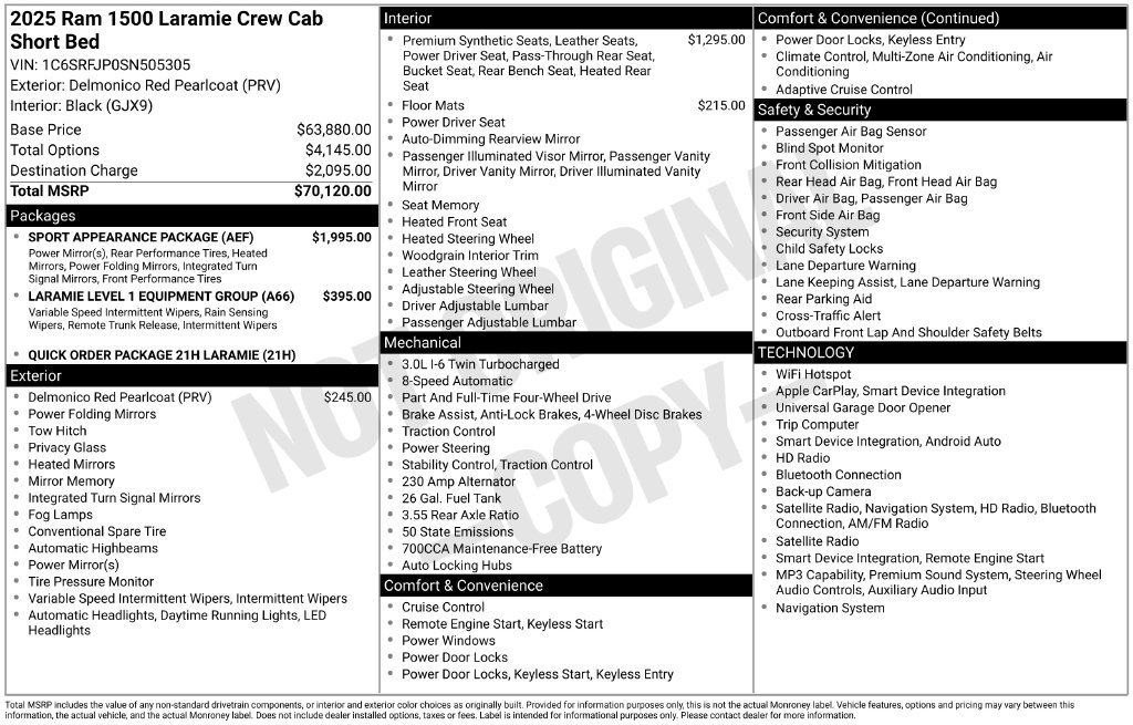 Used 2025 RAM 1500 Laramie w/ Sport Appearance Package AWD/4WD image 40