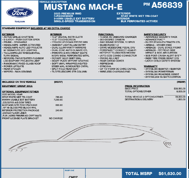 Certified 2023 Ford Mustang Mach-E Premium w/ Mustang Nite Pony Package RWD image 21