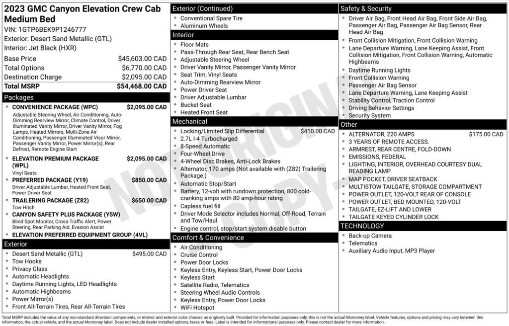 Used 2023 GMC Canyon Elevation w/ Elevation Premium Package AWD/4WD image 2