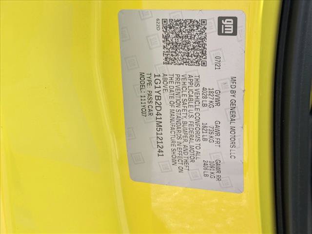 Used 2021 Chevrolet Corvette Stingray Preferred Cpe w/ Engine Appearance Package RWD image 15