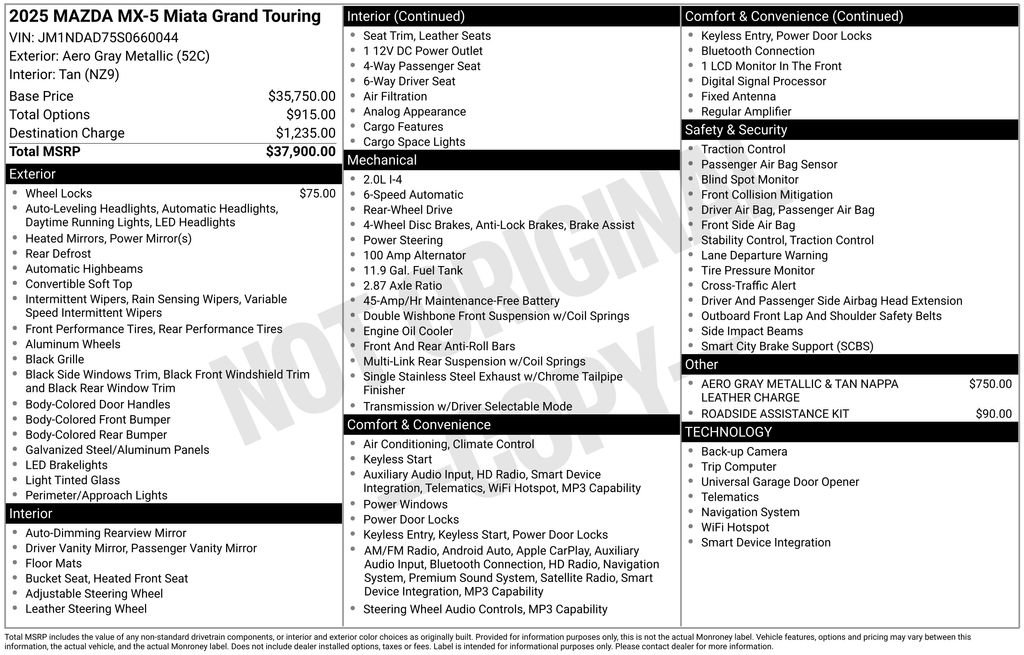 New 2025 MAZDA MX-5 Miata Grand Touring image 6