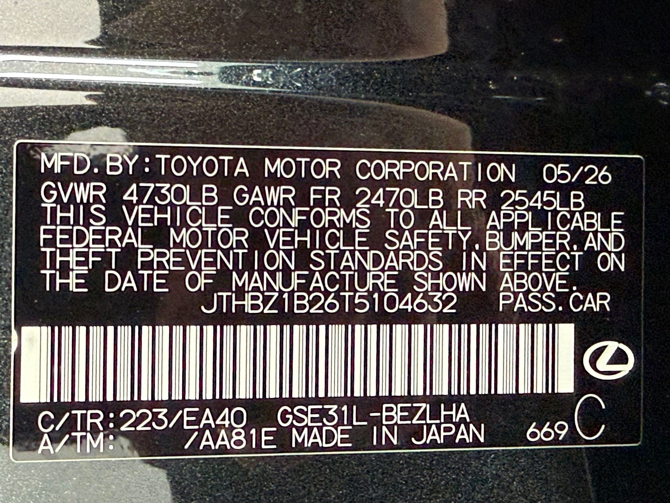 Used 2026 Lexus IS 350 F Sport w/ Accessory Package Z1 RWD image 24