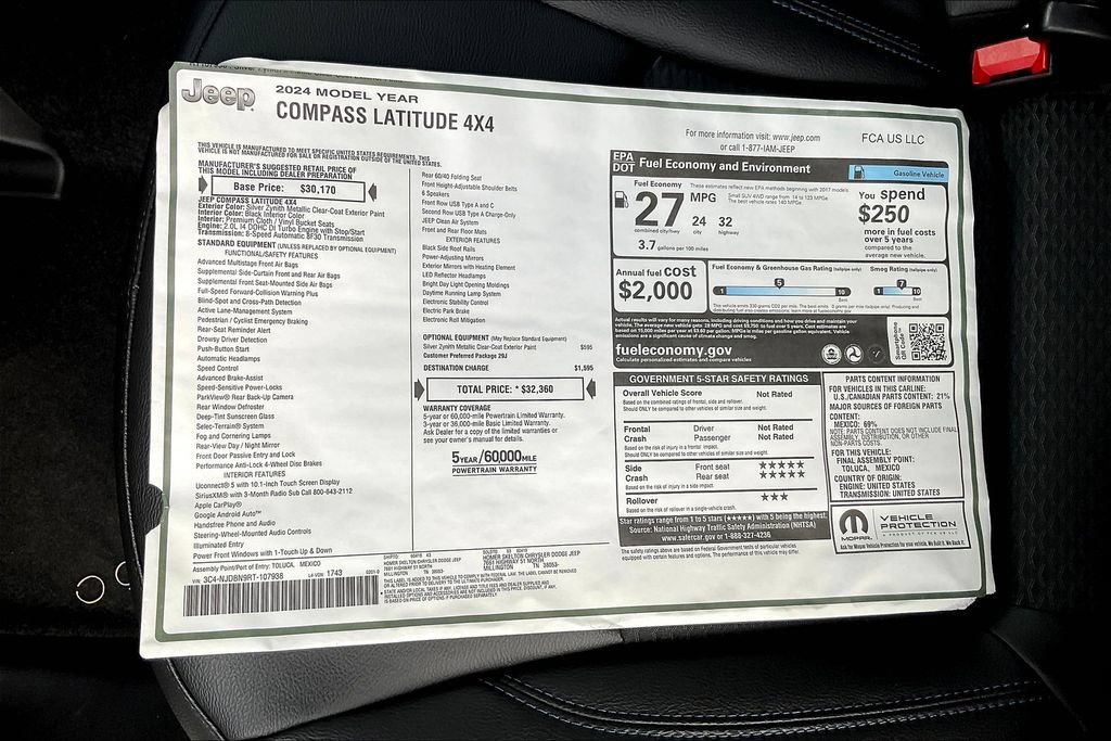 New 2024 Jeep Compass Latitude AWD/4WD image 14