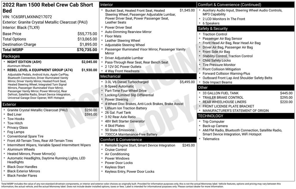 Used 2022 RAM 1500 Rebel w/ Night Edition image 7