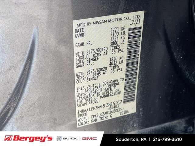 Used 2021 Nissan Titan SV w/ SV Convenience Package image 37