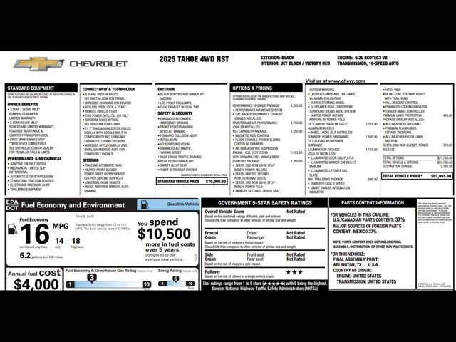 New 2025 Chevrolet Tahoe RST image 3