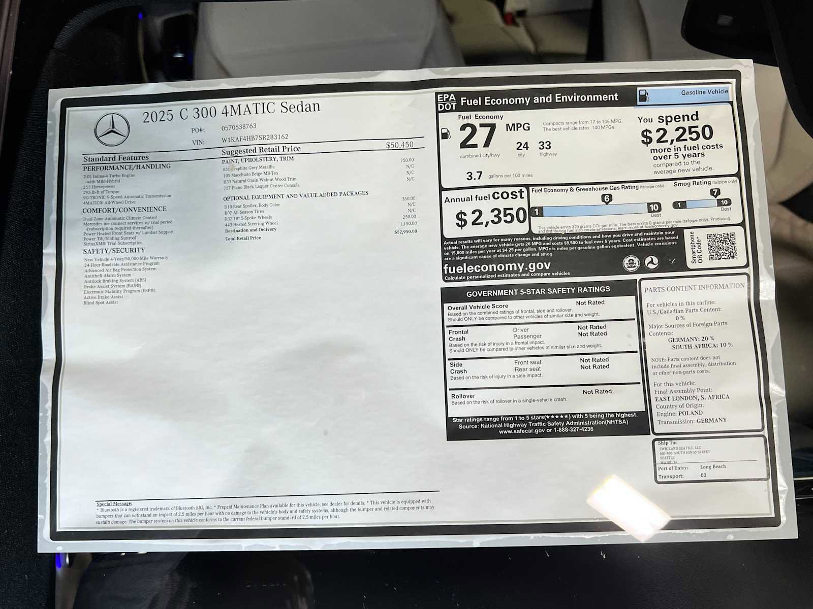 Used 2025 Mercedes-Benz C 300 4MATIC Sedan image 34