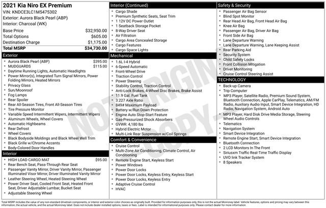 Certified 2021 Kia Niro EX Premium FWD image 3