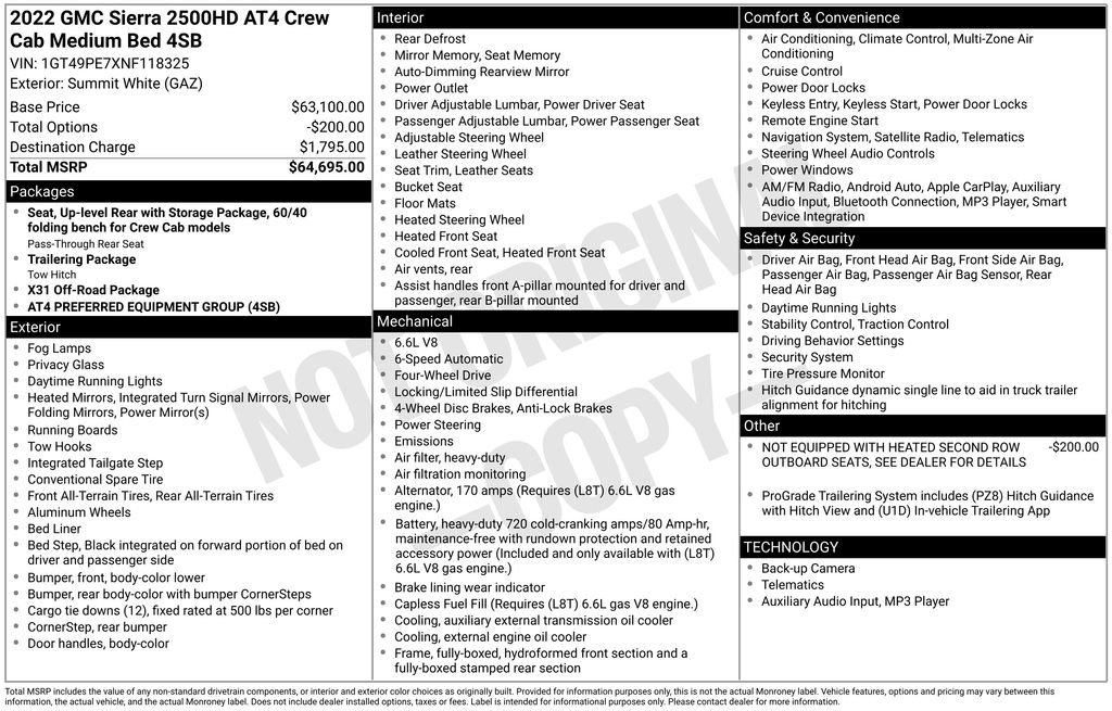 Used 2022 GMC Sierra 2500 AT4 image 2