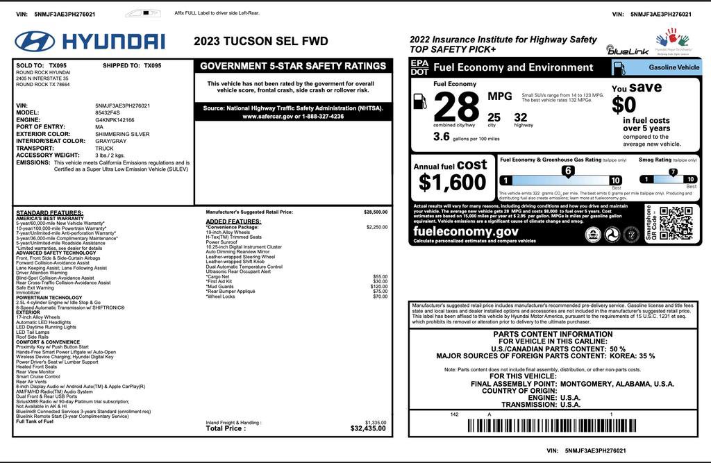 Certified 2023 Hyundai Tucson SEL w/ Convenience Package image 3