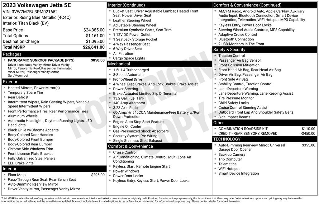 Used 2023 Volkswagen Jetta SE w/ Panoramic Sunroof Package image 7