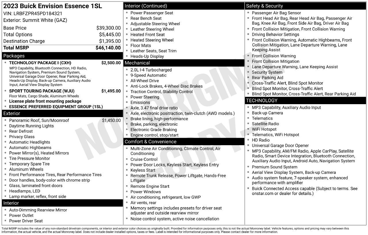 Used 2023 Buick Envision Essence w/ Technology Package I AWD/4WD image 31
