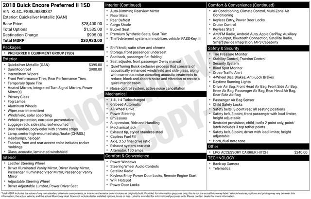 Used 2018 Buick Encore Preferred image 4