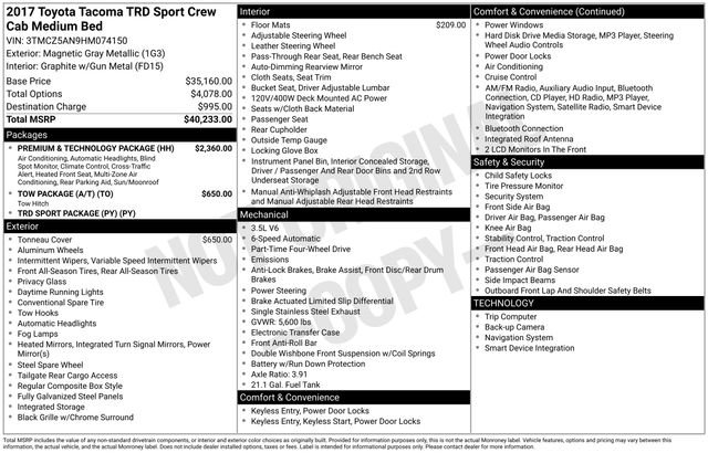 Used 2017 Toyota Tacoma TRD Sport w/ Premium & Technology Package image 31