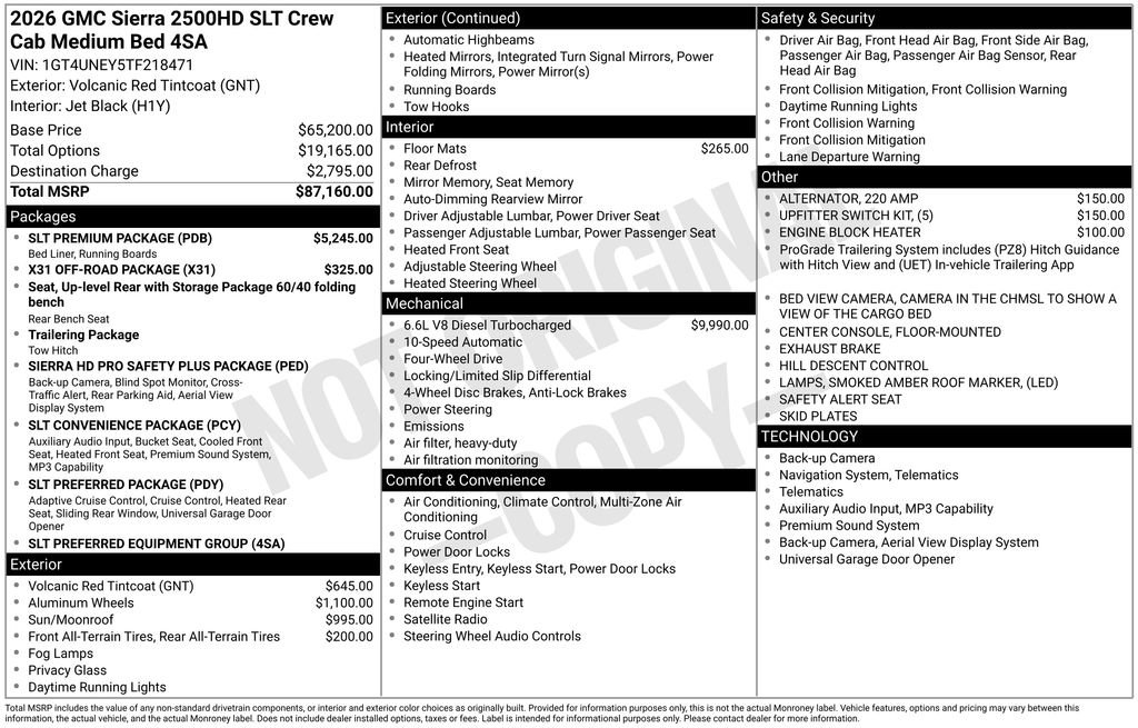 New 2026 GMC Sierra 2500 SLT w/ SLT Premium Package AWD/4WD image 44