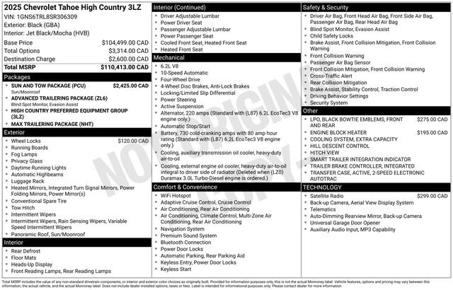 Certified 2025 Chevrolet Tahoe High Country w/ Sun And Tow Package AWD/4WD image 34