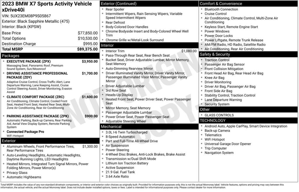 Used 2023 BMW X7 xDrive40i w/ Executive Package AWD/4WD image 6